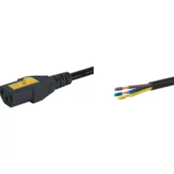 Power cord, International, C13 socket, straight on open end, H05VV-F3G1.0 mm², black, 5 m, 6051.2099