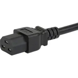 Power cord, Europe, plug type E + F, angled on C21 socket, straight, H05VV-F3G1.5 mm², black, 2.5 m, 6051.5001