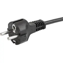 Power cord, Europe, plug type E + F, straight on C13 socket, straight, H05VV-F3G1.0 mm², black, 5 m, 6052.0026