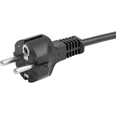Power cord, Europe, plug type E + F, straight on C13 socket, straight, H05VV-F3G1.0 mm², black, 5 m, 6052.0026 - 1