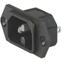 Panel plug C16, 3 pole, screw mounting, plug-in connection, black, 6110.3300
