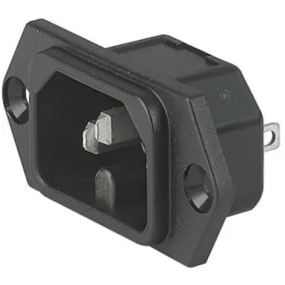 Panel plug C16, 3 pole, screw mounting, plug-in connection, black, 6110.3300 - 1