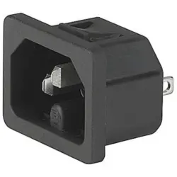 Panel plug C16, 3 pole, snap-in, plug-in connection, black, 6110.4315