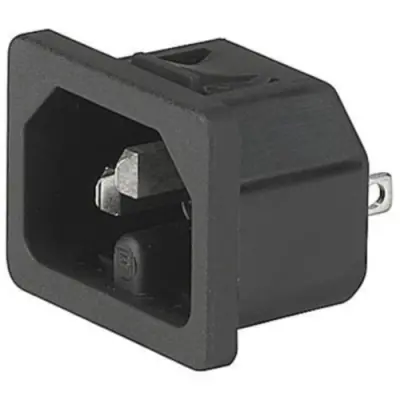 Panel plug C16, 3 pole, snap-in, plug-in connection, black, 6110.4315 - 1
