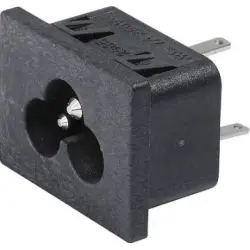Panel plug C6, 3 pole, snap-in, solder connection, black, 6163.0021