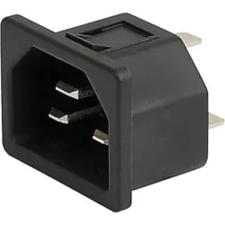 Panel plug C22, 3 pole, screw mounting, plug-in connection, black, 6173.0003