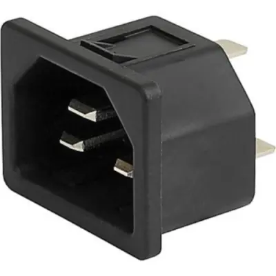 Panel plug C22, 3 pole, screw mounting, plug-in connection, black, 6173.0003 - 1