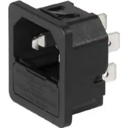 Combination element plug C14, 3 pole, snap-in, plug-in connection, black, 6200.4310