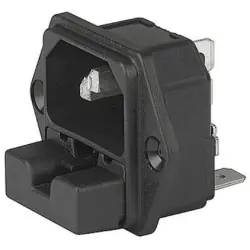 Combination element plug C14, 3 pole, screw mounting, plug-in connection, black, 6220.2300
