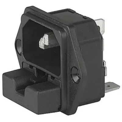 Combination element plug C14, 3 pole, screw mounting, plug-in connection, black, 6220.2300 - 1