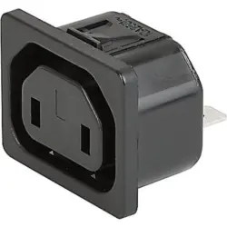 Panel socket H, 2 pole, snap-in, plug-in connection, black, 6602.4330