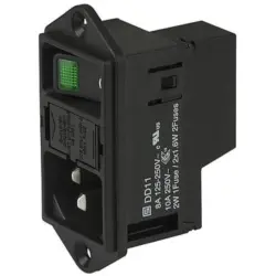 Combination element plug C14, 3 pole, screw mounting, plug-in connection, black, DD11.0124.1110