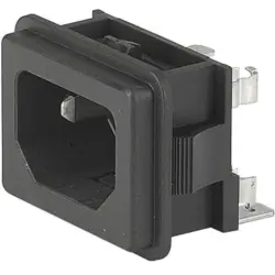 Combination element plug C14, 3 pole, snap-in, plug-in connection, black, GSF2.1011.01