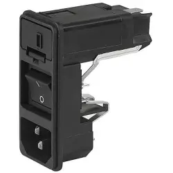 Combination element plug C14, 3 pole, snap-in, plug-in connection, black, KD14.1101.109