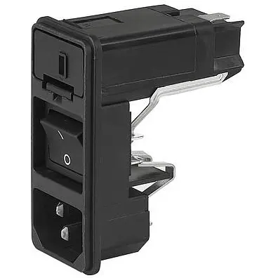 Combination element plug C14, 3 pole, snap-in, plug-in connection, black, KD14.1101.109 - 1