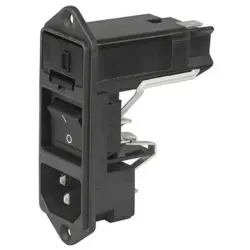 Combination element plug C14, 3 pole, screw mounting, plug-in connection, black, KD14.1101.151