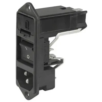 Combination element plug C14, 3 pole, screw mounting, plug-in connection, black, KD14.1101.151 - 1