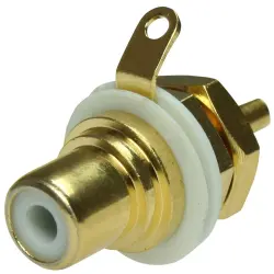 RCA chassis socket, Cincheinbaubuchse, 1 A, löten, NYS367-9