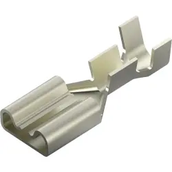 Uninsulated flat plug sleeve, 6.35 x 0.81 mm, 0.4 to 0.8 mm², AWG 22 to 18, steel, nickel-plated, 2238143-1