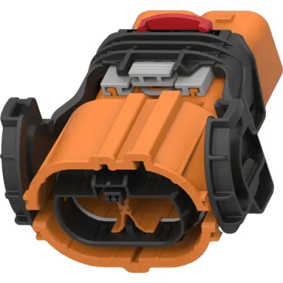 Plug, 2 pole, straight, 1 row, orange, 1-2177053-2 - 1