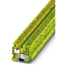 Protective conductor terminal, push-in connection, 0.14-1.5 mm², 2 pole, 6 kV, yellow/green, 3248117