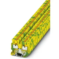 Protective conductor terminal, push-in connection, 0.14-1.5 mm², 2 pole, 6 kV, yellow/green, 3248110