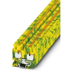 Protective conductor terminal, push-in connection, 0.14-4.0 mm², 2 pole, 6 kV, yellow/green, 3248130