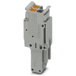 Plug, push-in connection, 0.14-4.0 mm², 2 pole, 24 A, 6 kV, gray, 3211281