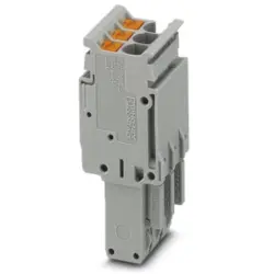 Plug, push-in connection, 0.14-4.0 mm², 3 pole, 24 A, 6 kV, gray, 3211282