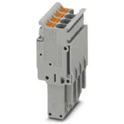Plug, push-in connection, 0.14-4.0 mm², 4 pole, 24 A, 6 kV, gray, 3211283