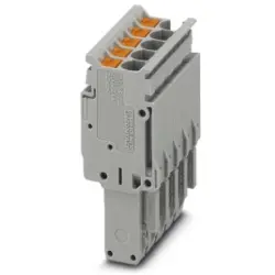 Plug, push-in connection, 0.14-4.0 mm², 5 pole, 24 A, 6 kV, gray, 3211284