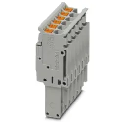 Plug, push-in connection, 0.14-4.0 mm², 6 pole, 24 A, 6 kV, gray, 3211285