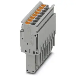 Plug, push-in connection, 0.14-4.0 mm², 8 pole, 24 A, 6 kV, gray, 3211287
