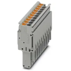 Plug, push-in connection, 0.14-4.0 mm², 10 pole, 24 A, 6 kV, gray, 3211289
