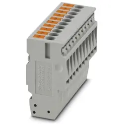 COMBI jack, push-in connection, 0.14-4.0 mm², 10 pole, 24 A, 6 kV, gray, 3000664