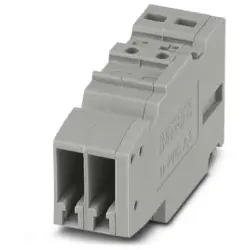 COMBI jack, push-in connection, 0.14-4.0 mm², 2 pole, 24 A, 6 kV, gray, 3000656