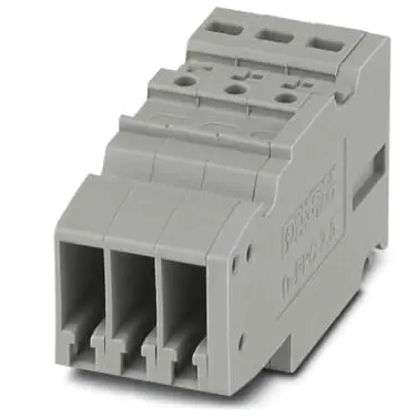 COMBI jack, push-in connection, 0.14-4.0 mm², 3 pole, 24 A, 6 kV, gray, 3000657 - 1