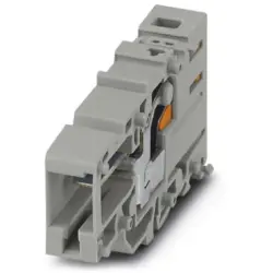 COMBI jack, push-in connection, 0.5-10 mm², 1 pole, 41 A, 8 kV, gray, 3000690