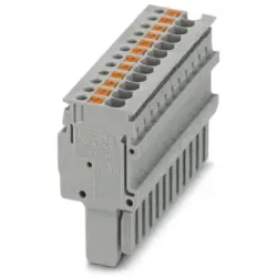 Plug, push-in connection, 0.14-1.5 mm², 12 pole, 17.5 A, 6 kV, gray, 3212617