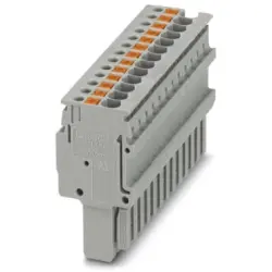 Plug, push-in connection, 0.14-1.5 mm², 13 pole, 17.5 A, 6 kV, gray, 3212620