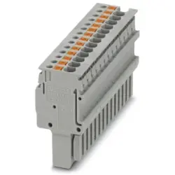 Plug, push-in connection, 0.14-1.5 mm², 14 pole, 17.5 A, 6 kV, gray, 3212633