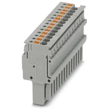 Plug, push-in connection, 0.14-1.5 mm², 14 pole, 17.5 A, 6 kV, gray, 3212633 - 1