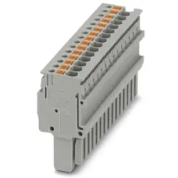 Plug, push-in connection, 0.14-1.5 mm², 15 pole, 17.5 A, 6 kV, gray, 3212646