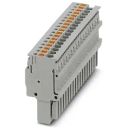 Plug, push-in connection, 0.14-1.5 mm², 18 pole, 17.5 A, 6 kV, gray, 3061868