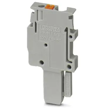 Plug, push-in connection, 0.14-1.5 mm², 1 pole, 17.5 A, 6 kV, gray, 3212659 - 1