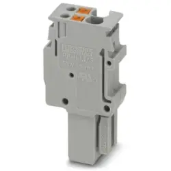 Plug, push-in connection, 0.14-1.5 mm², 2 pole, 17.5 A, 6 kV, gray, 3212510