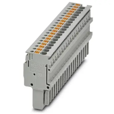 Plug, push-in connection, 0.14-1.5 mm², 20 pole, 17.5 A, 6 kV, gray, 3061899 - 1