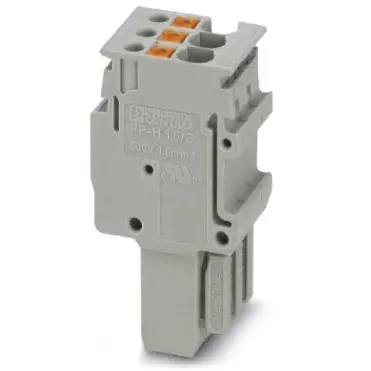 Plug, push-in connection, 0.14-1.5 mm², 3 pole, 17.5 A, 6 kV, gray, 3212523 - 1