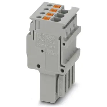 Plug, push-in connection, 0.14-1.5 mm², 4 pole, 17.5 A, 6 kV, gray, 3212536 - 1