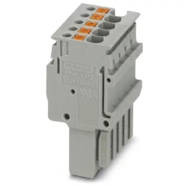 Plug, push-in connection, 0.14-1.5 mm², 5 pole, 17.5 A, 6 kV, gray, 3212549 - 1